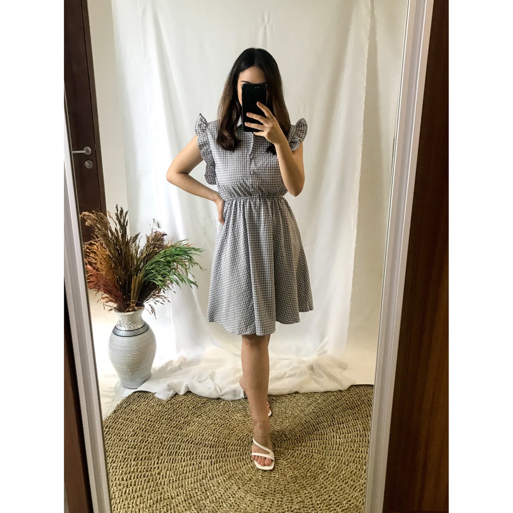 [BISA COD] BELLE DRESS - Dress Casual Midi / Baju Bangkok Premium Import