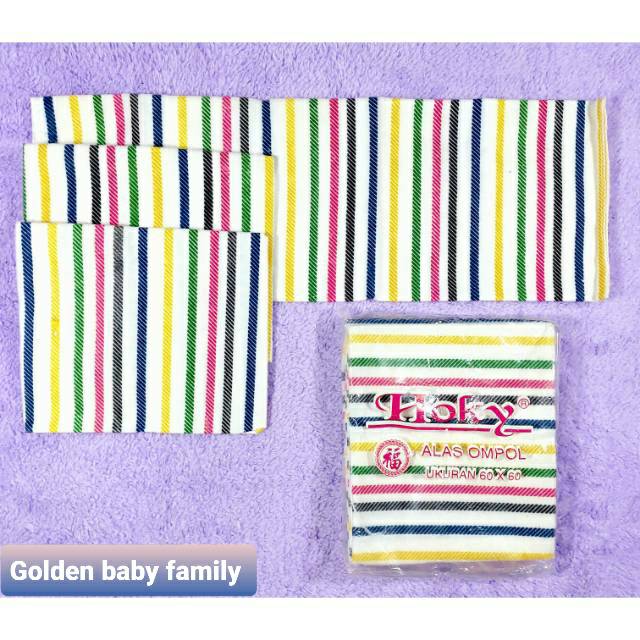 6 PCS Alas Ompol Garis FLOWER 45X45/Chaiky  Perlak Popok Kain - Tatakan Pipis Anak Bayi 50 x50