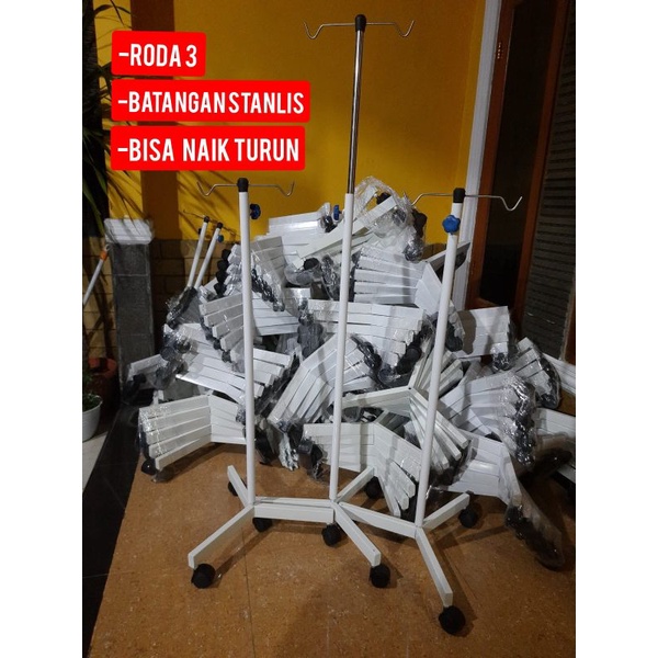 Tiang infus roda 3