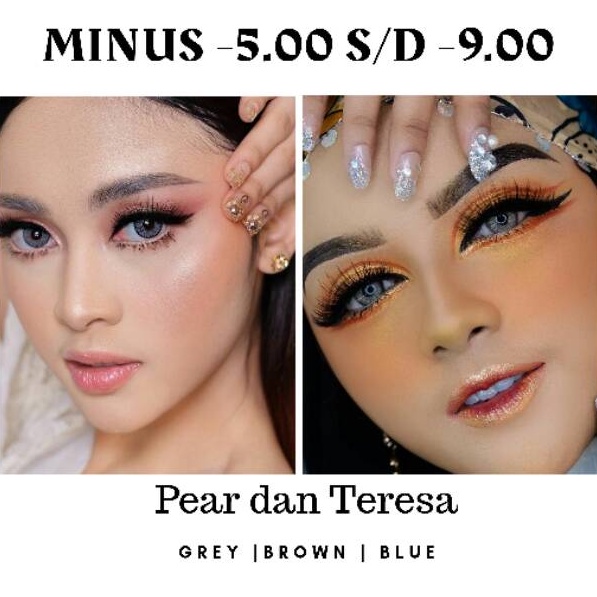 Softlens PEAR TERESA -5.00 s/d -9.00 grey brown blue Dreamcolor1 dreamcon