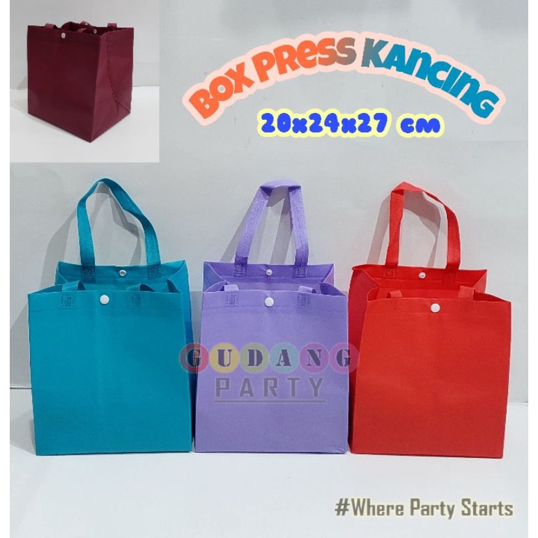 

Spunbond Box Press Kancing/Spunbond Segi/Tas Souvenir/Goody Bag Kotak/Tas Bingkisan