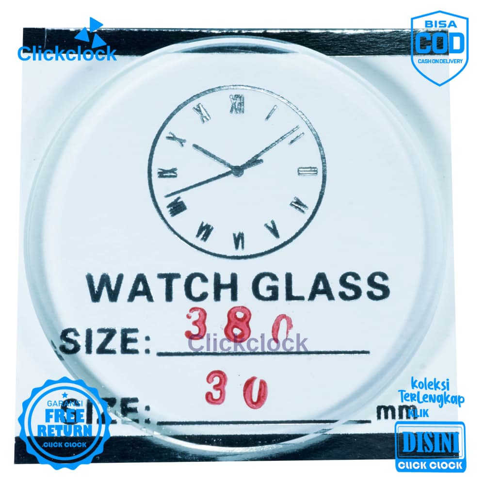 Kaca Jam Kaca Bahan Watch Glass PNC-380 Murah 3,8 cm