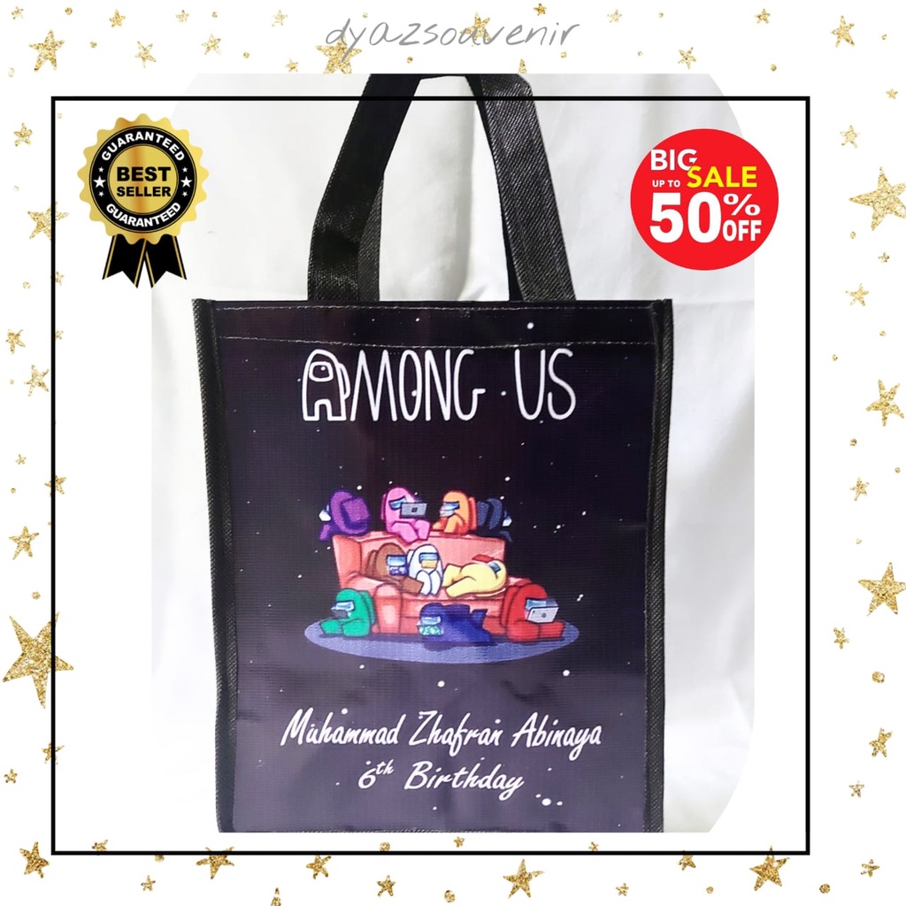 

Tas mika Tas Among Us / Goodiebag PVC / Tas PVC / souvenir ulang tahun / tas ultah / tote bag among us
