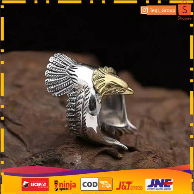 CINCIN HEWAN GAYA BURUNG ELANG VINTAGE | CINCIN PRIA BURUNG TQR-F3CD
