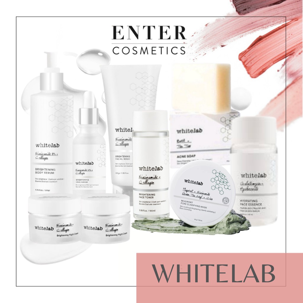 WHITELAB Brightening Serum Niacinamide  / WHITELAB Toner / WHITELAB Facial Foam / WHITELAB Cream Day