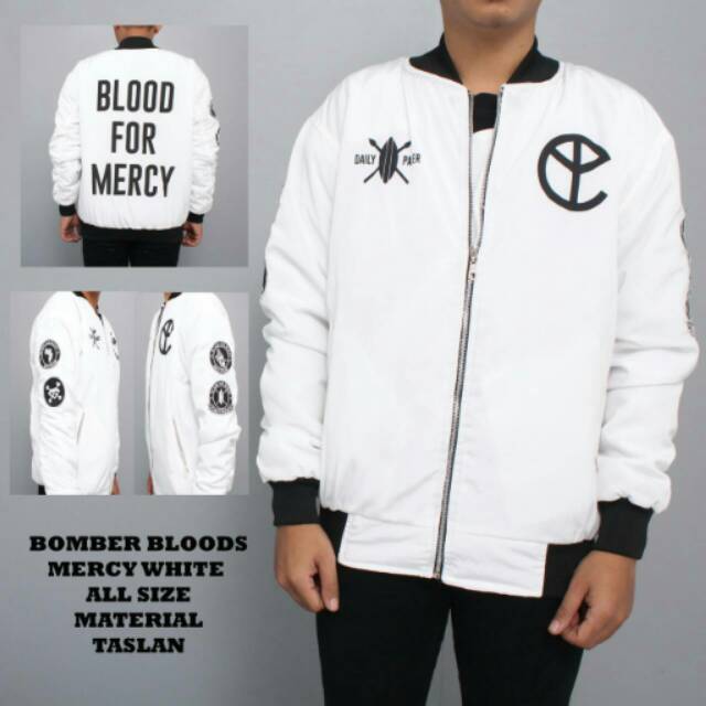 Premium best seller Jaket bomber yellow claw putih