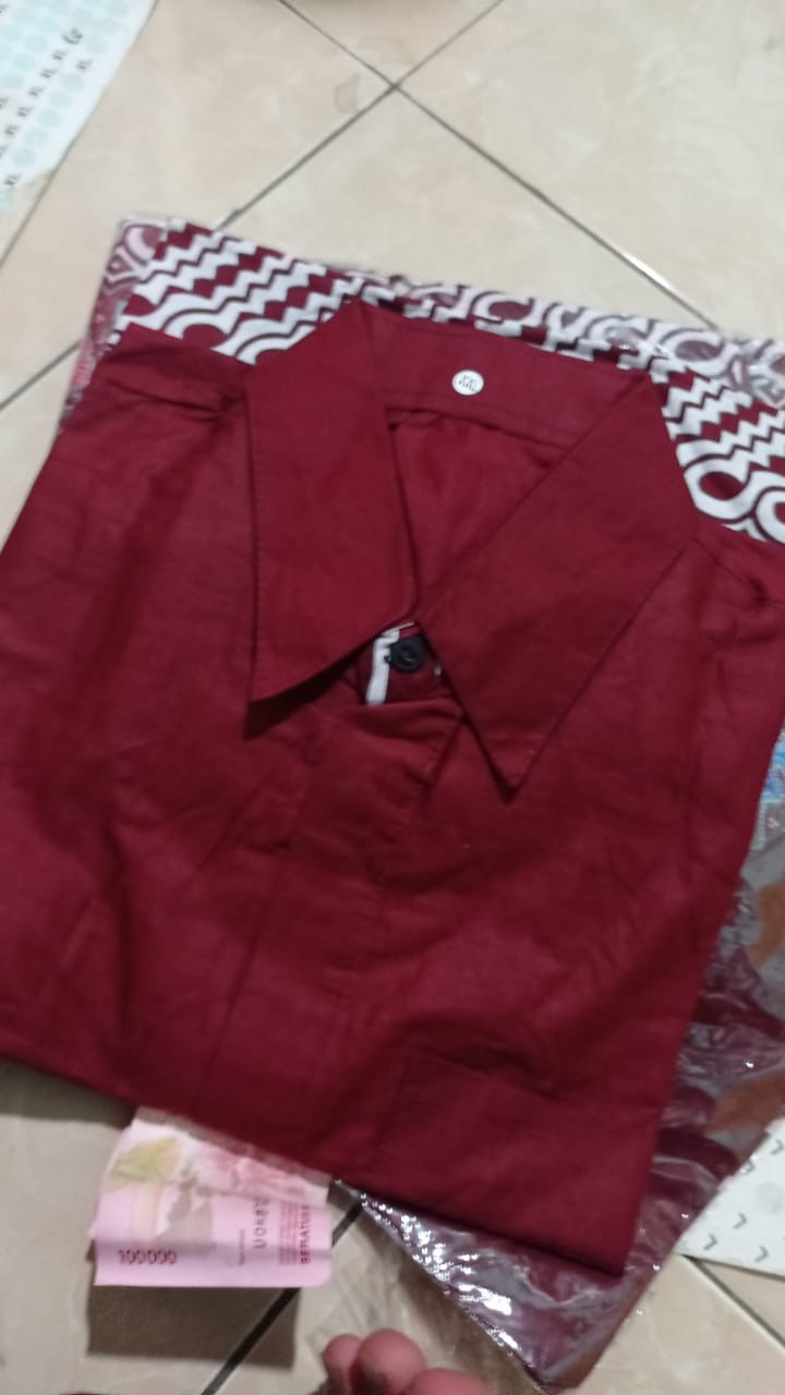 Batikku.id Batik Wanita Asj Sa Hrb026 Kenongo Kemeja Tosca Pendek