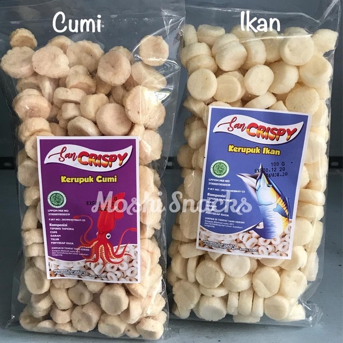 

TERBARU Kerupuk / Kemplang Koin Ikan Cumi Sancrispy Asli Bangka San Crispy - Udang