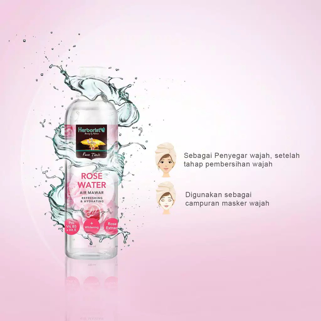 HERBORIST Rose Water / Cleansing Milk - Facial Wash - Sleeping Mask Air Mawar 100ml