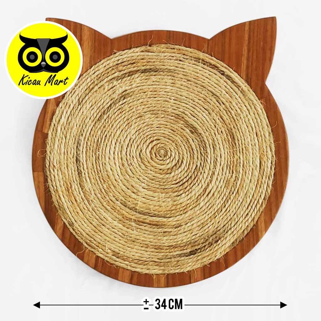 Papan Garukan Kucing Tempel Dinding Wooden Cat Scratcher Mainan Kucing Cakaran Alas Pengasah Cakar Kucing Kitten Anabul Papan Cakaran Kucing Anjing Cat Toys Kitten Sisal Rope Board Portable