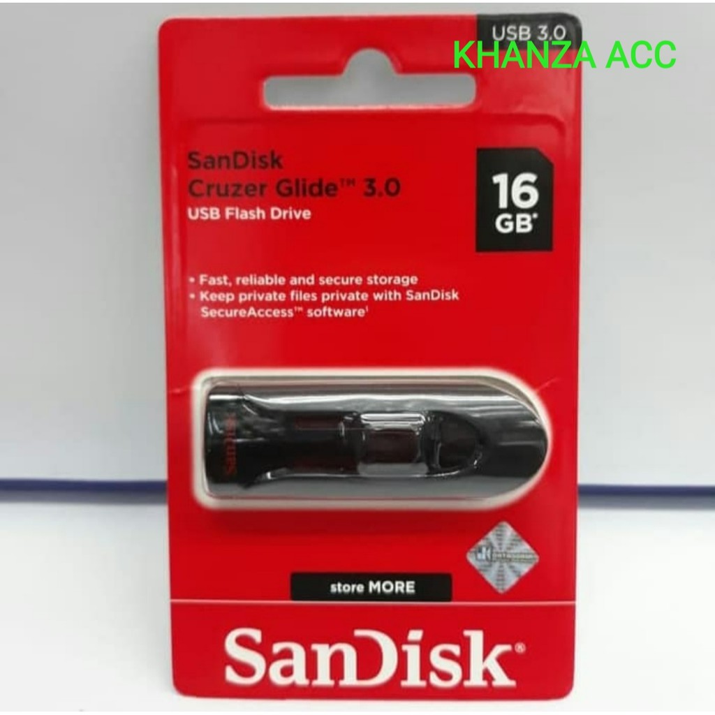 KHANZAACC FLASHDISK Sandisk Cruzer Glide 16GB 3.0 USB Flash Drive CZ600