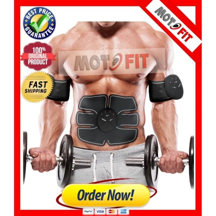 QUALITY ALAT PENGECIL PERUT &amp; PEMBENTUK OTOT Tangan ELEKTRIK MUSCLE Stimulator