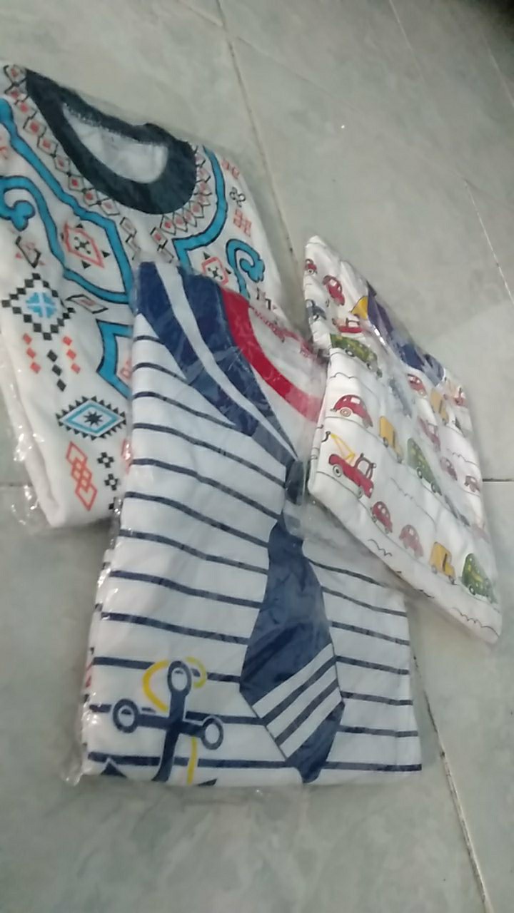 Setelan Baju Anak Anak Usia 6-24 Bulan Batik Koko Lis Biru