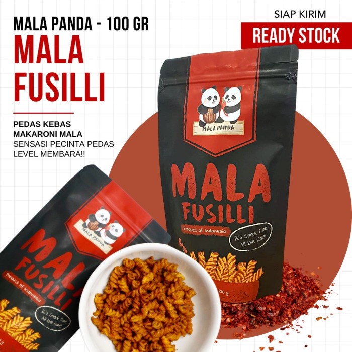 Snack Makaroni Fusilli Mala Panda - 100 gr (TERMURAH)