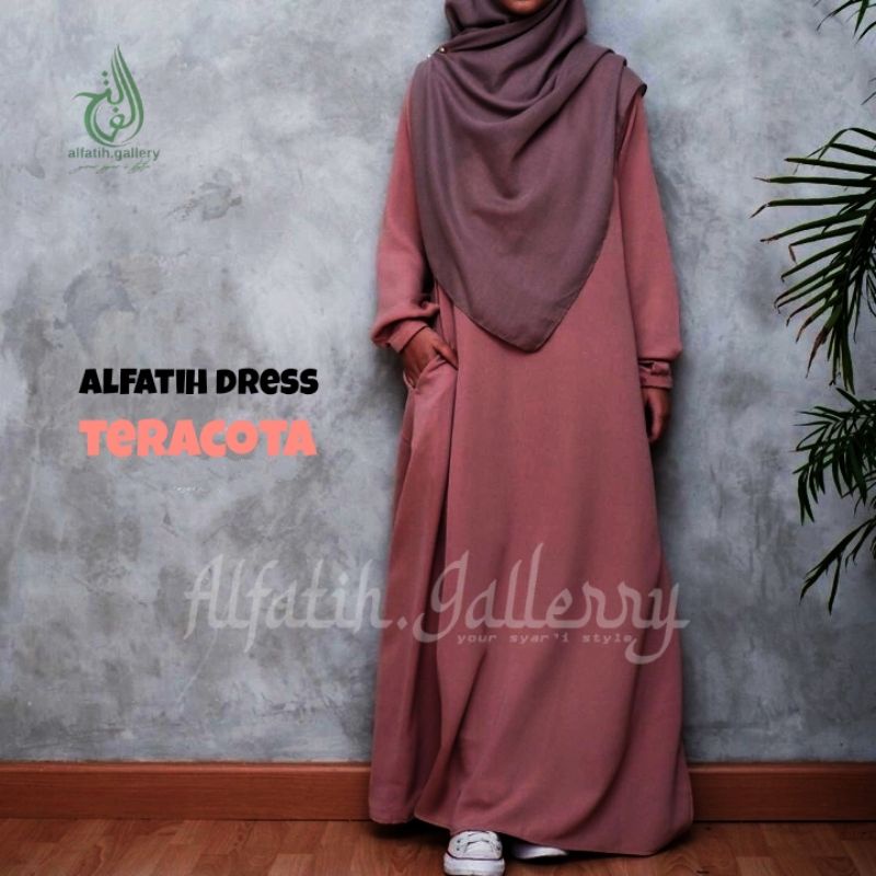 gamis polos simpel | dress muslim polos  | best seller alfatih-2
