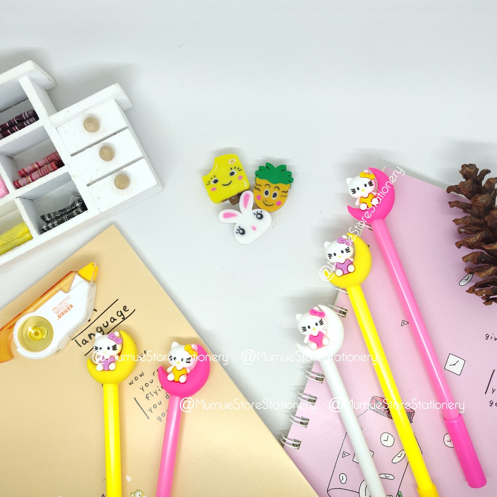 

12 pcs pulpen gel PULPEN BERKARAKTER HK MOON /gel pen / Ink gel pen