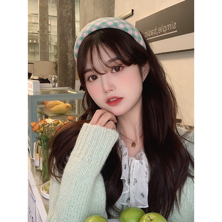 BANDO KAIN hIJAU PINK MOTIF GARIS BUNGA FLOWER STRIP HEADBAND BANDANA BENDO HAIR BAND AKSESORIS RAMBUT ACCESSSORIES