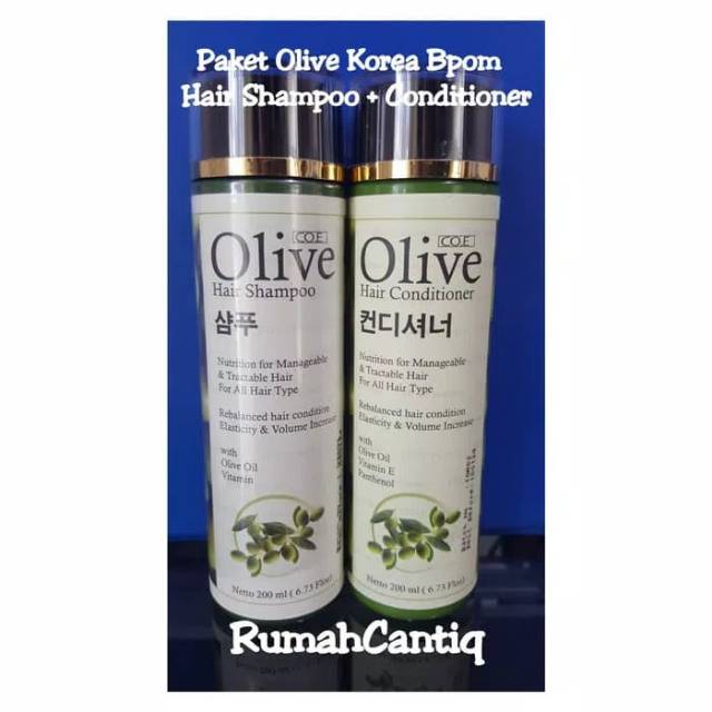 PAKET OLIVE HAIR SHAMPOO &amp; CONDITIONER KOREA BPOM ORIGINAL