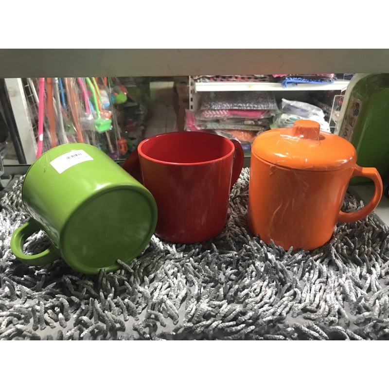 Gelas mug melamin jumbo - Mug tutup melamin uk 12cm