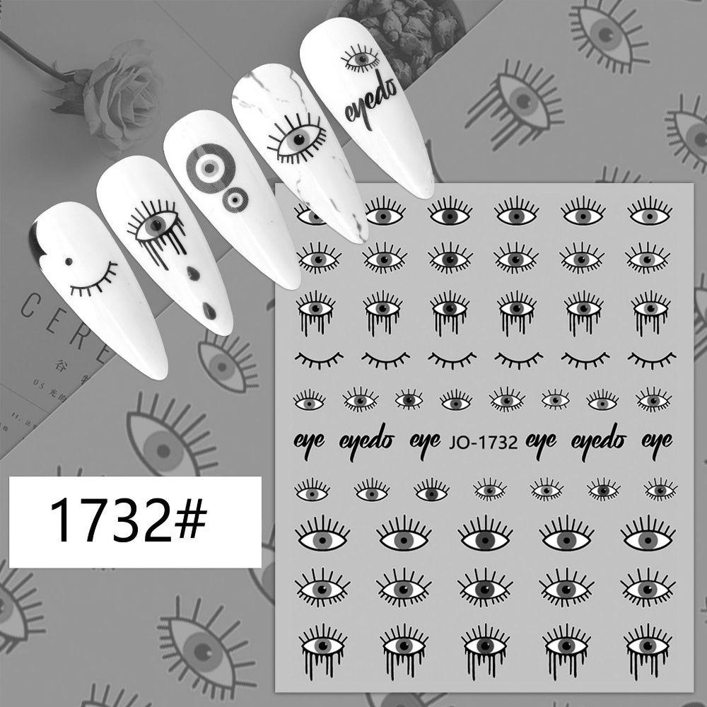 Mxbeauty Stiker Kuku Perekat Gadis Trendi Motif Garis Abstrak Kuku Kecantikan Salon Kuku Nail Art Dekorasi