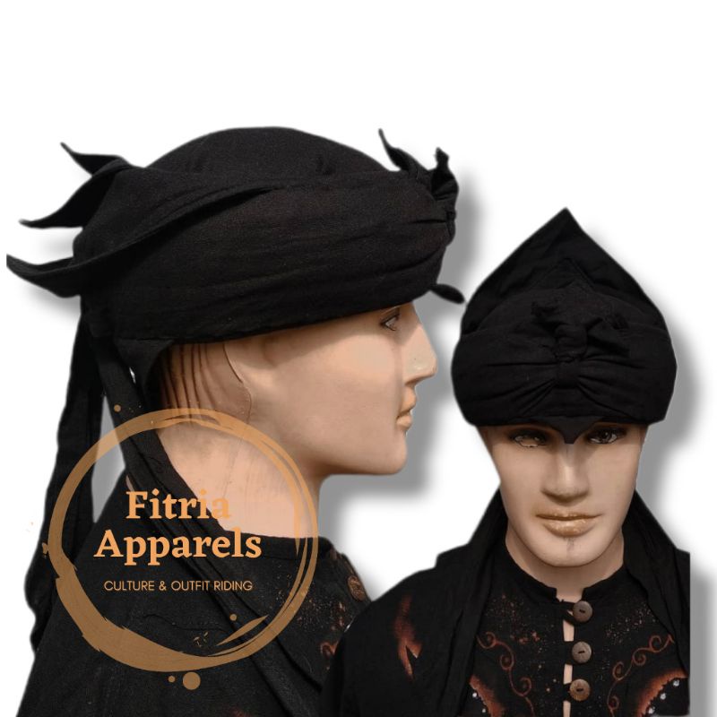 Iket Merak Ligar ( instan ) iket merak ngibing praktis polos hitam - iket sunda - bendo - udeng - bl