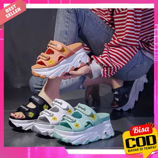 Sandal Gunung Wanita Fashion Korea Terbaru Sendal Tali Cewek Casual 832 Sendal Wedges Selop  Wanita 