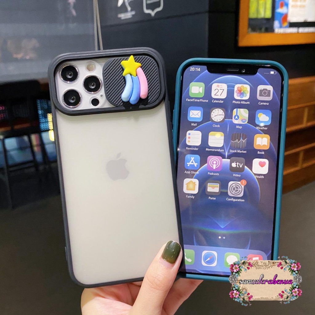 SOFTCASE SLIDE PELINDUNG KAMERA STAR 3D 1PH0NE 6 6+ 7 7+ 8 8+ SE 2020 X XR XS MAX SB2814