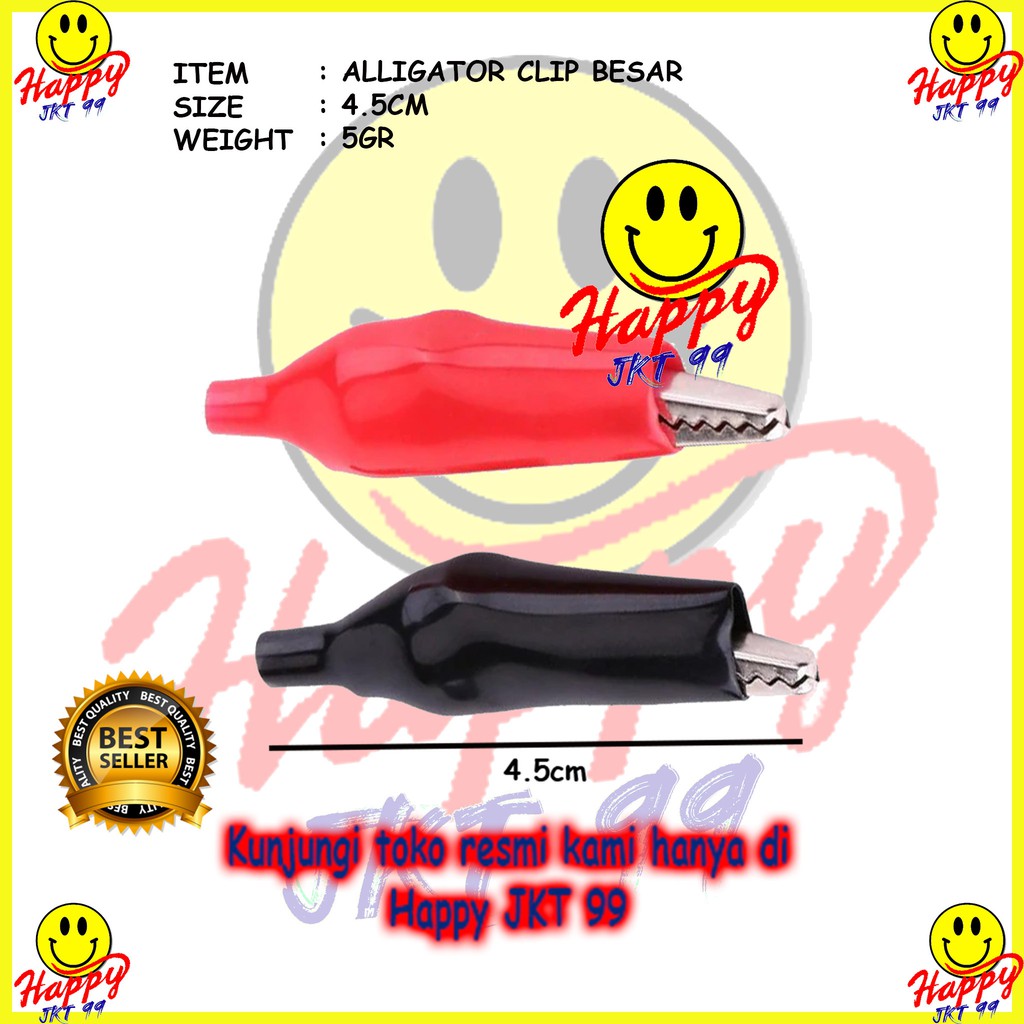 [ HAPPY JKT 99 ] CAPIT BUAYA JEPIT AKI BESAR SMALL ALLIGATOR CLIP (MERAH HITAM)
