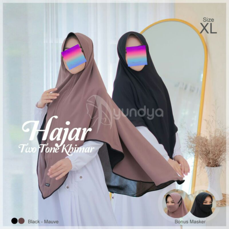 Hajar Khimar Twotone / Jilbab bolak balik Ayundya