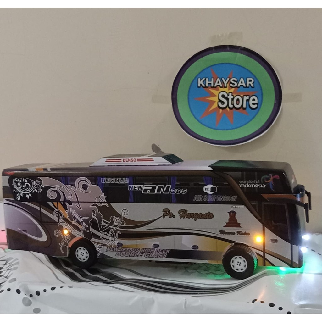 miniatur bus bis mainan bus bis shd haryanto livery gatot kaca plus lampu