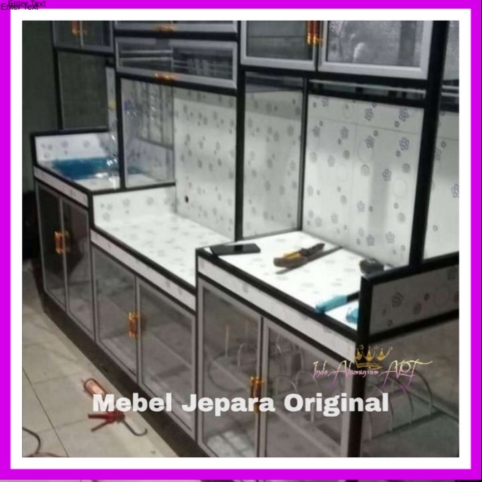 Rak Dapur Rak Piring Kaca Aluminium - Kitchen Set Dapur Murah