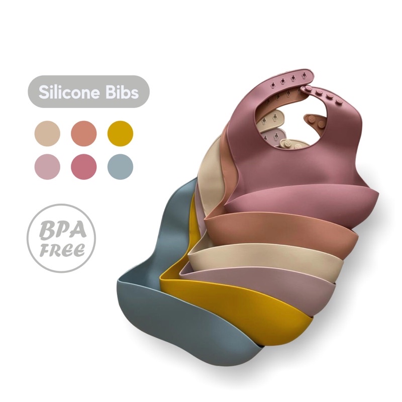 Silicone Bibs /Celemek Makan Bayi Polos