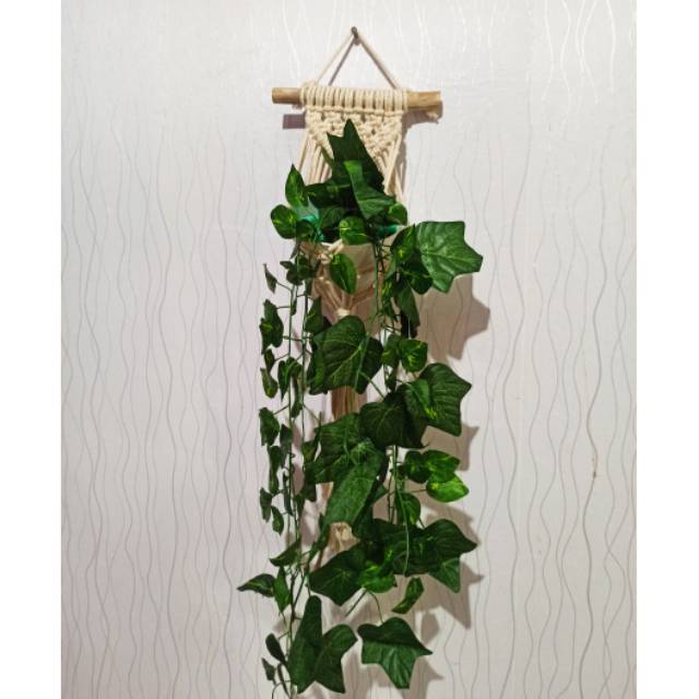 Macrame Gantungan  pot  bunga plastik  Wallhanging Shopee 