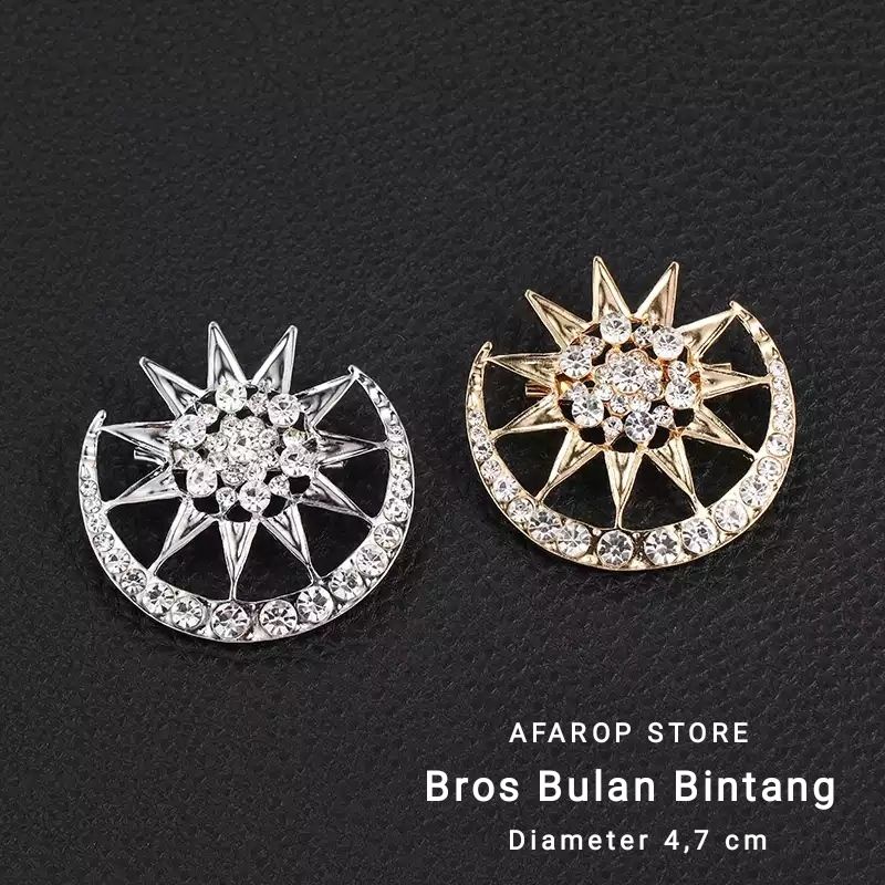 BROS BULAN BINTANG | BROS/KERONGSANG BULAN BINTANG | BROS TANJAK | BROS JILBAB | STAR AND MOON BROOCH MALAYSIAN SYMBOL