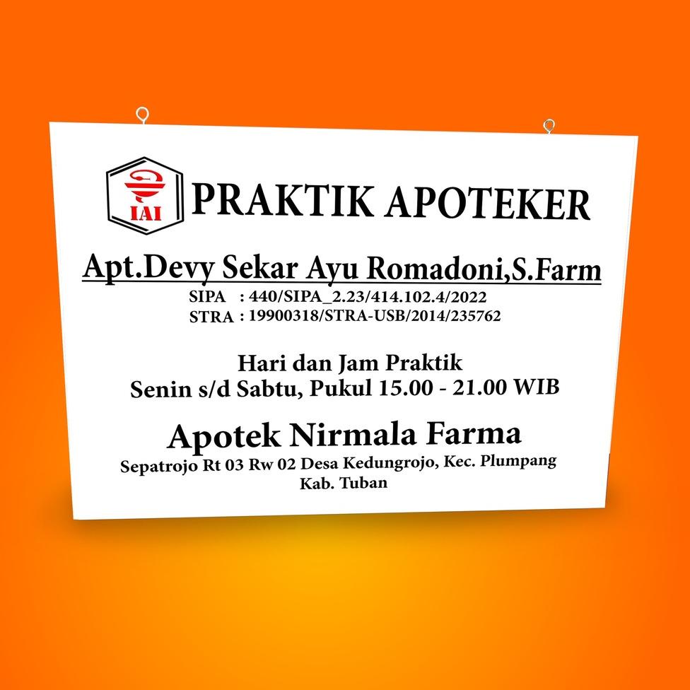 

[PRODUK WPROV] Papan Nama Apotek / Apoteker M8G
