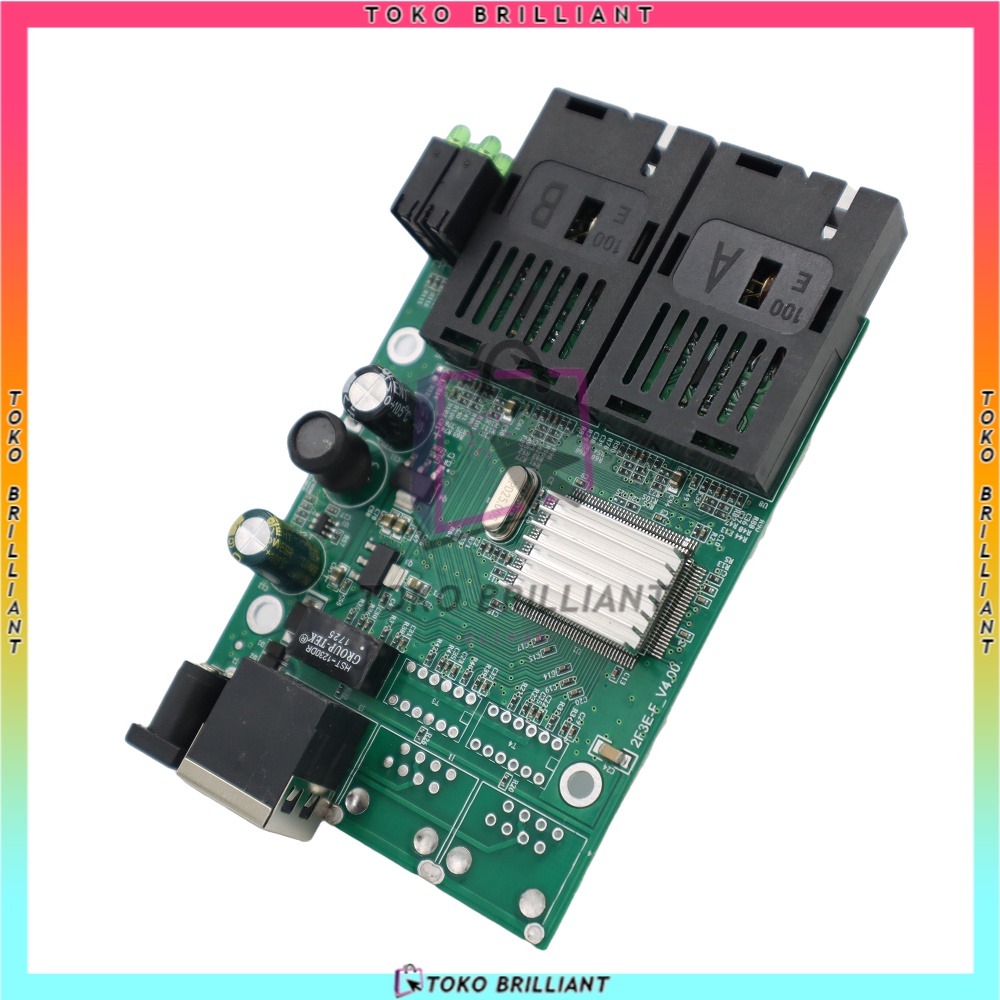 [Support POE] 2FO 1ETH / 2F1E PCB ONLY / + ADAPTOR 12V2A [BISA BAYAR DITEMPAT] Media converter AIRPO