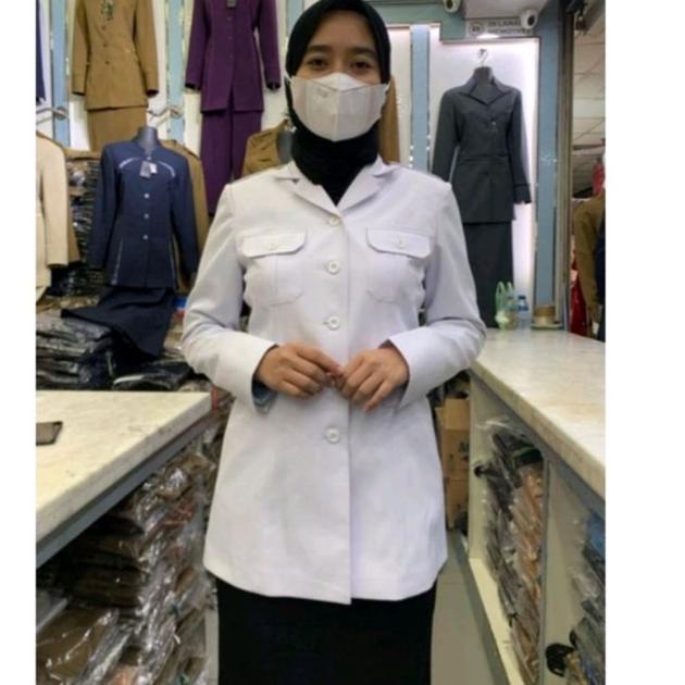 Recomended.. Blazer Guru Hitam Putih Rok Span / Seragam Hitam Putih / Baju Hitam Putih Guru / Baju H