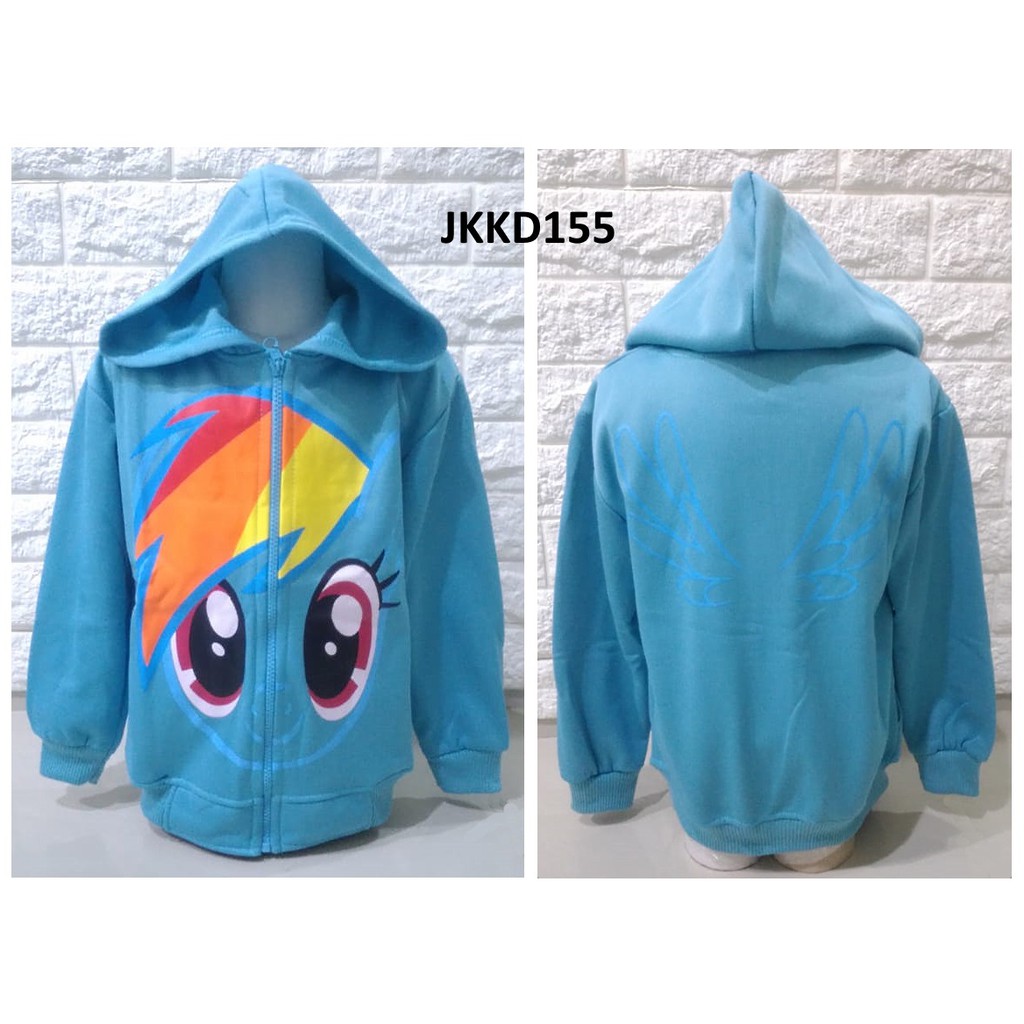 JKKD155 - Jaket Anak Perempuan Little Pony Rainbow Dash Blue