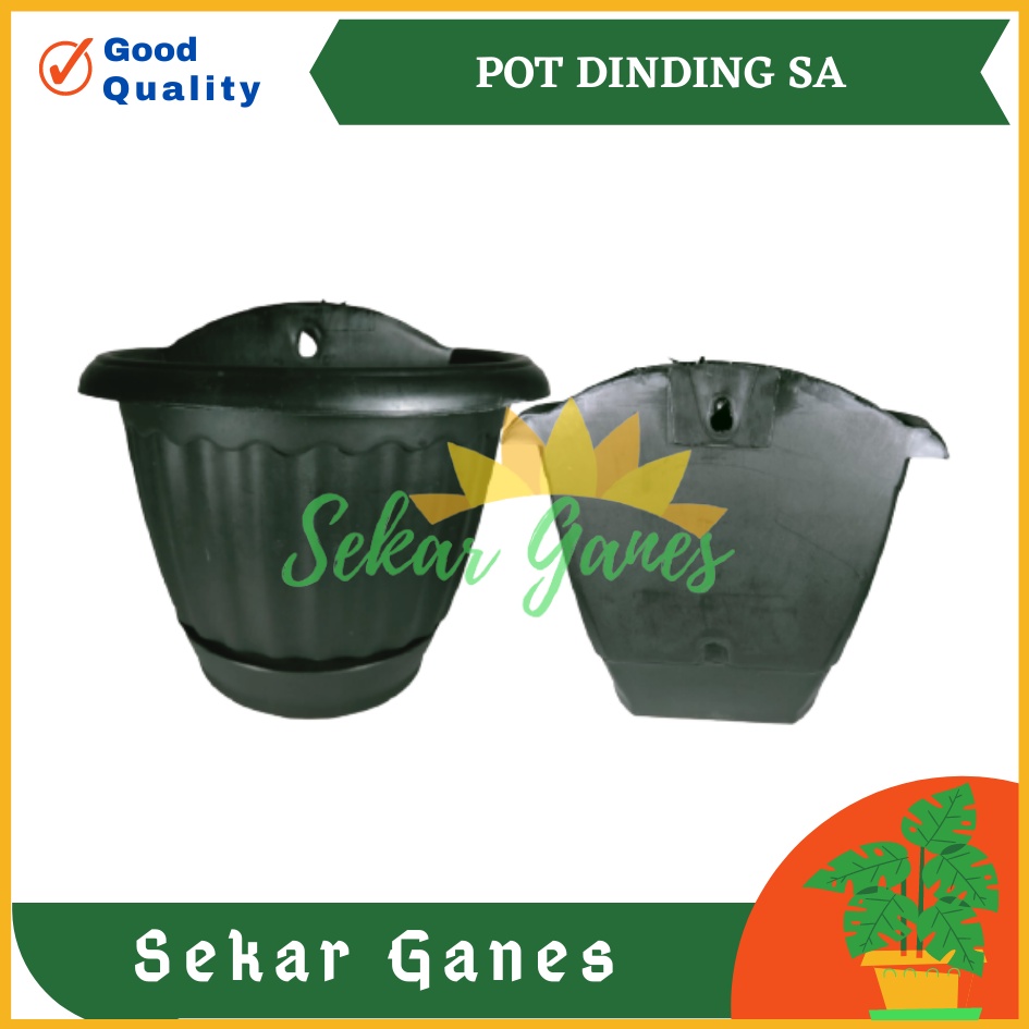 POT DINDING TEMPEL SA 20 HITAM POT DINDING TEMPEL PLASTIK UNIK MURAH GROSIR WALL FLOWER