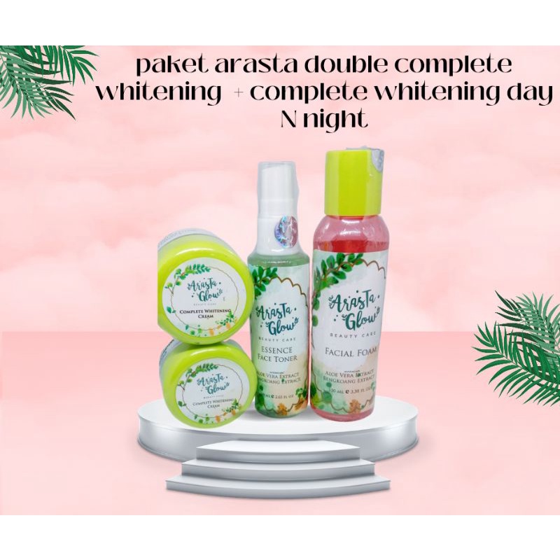 PAKET ARASTA GLOW COMPLETE WHITENING &amp; COMPLETE WHITENING DAY N NIGHT