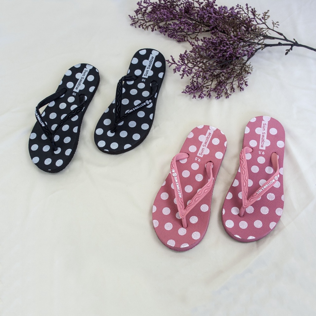 Sandal Jepit Sun Swallow Polkadot Wanita / Sandal Swallow