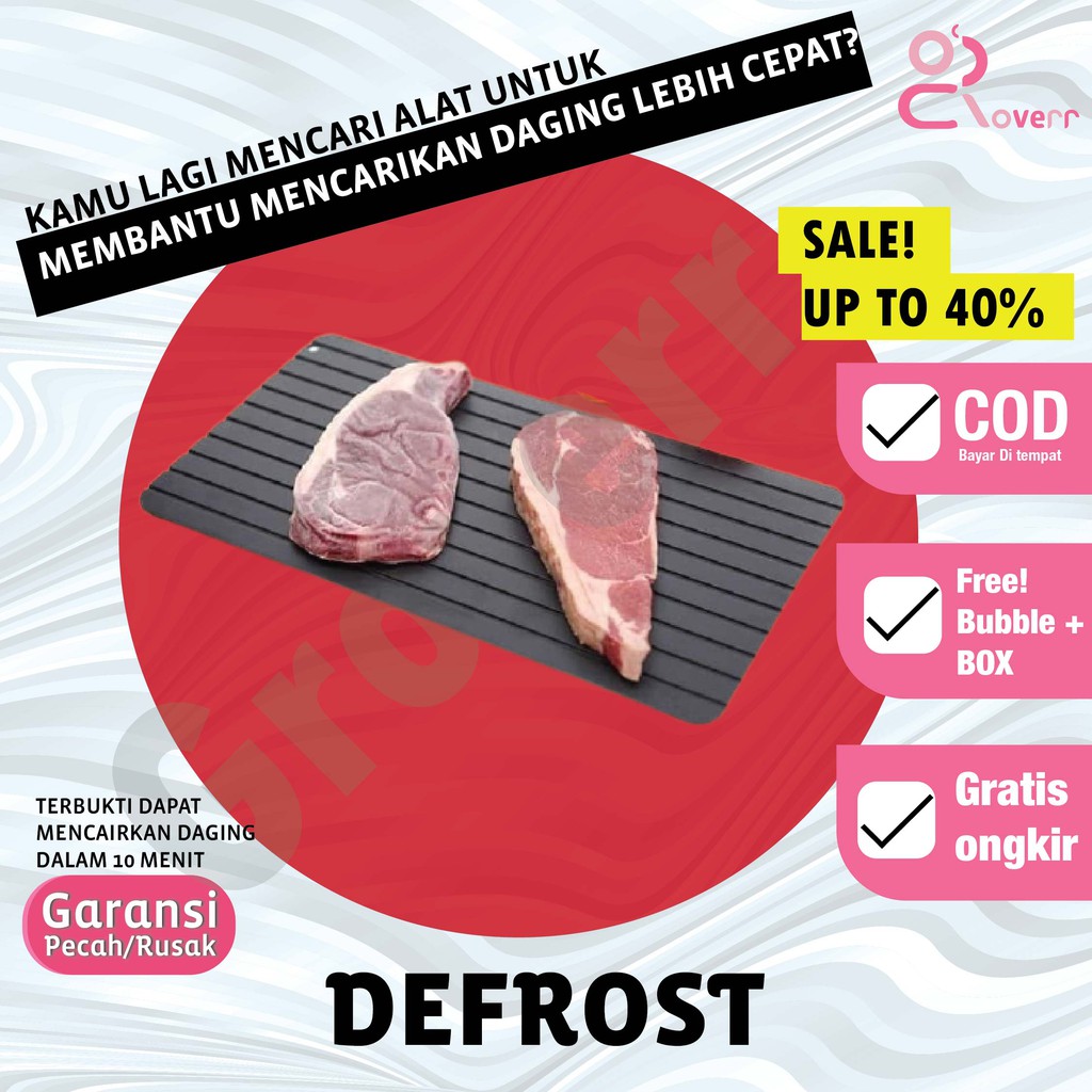 Defrost Magic Fast Defrosting Tray Plate Alat Pelunak Pencair Makanan Daging Ikan Beku Multifungsi