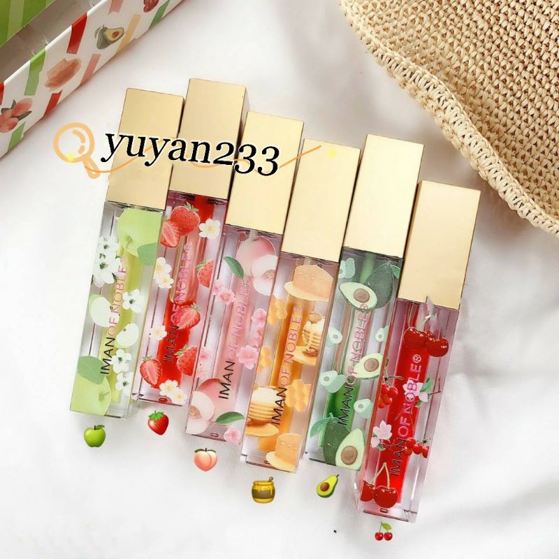 PROMO 6PC!!!LIP OIL FRUIT IMAN OF NOBLE L1110