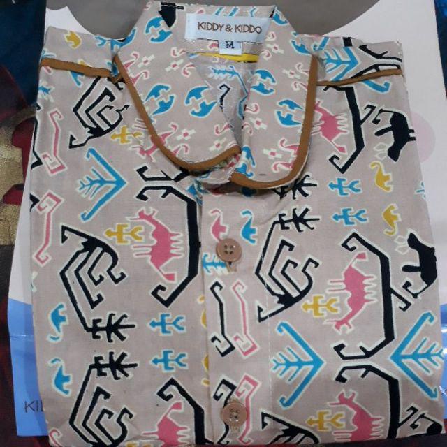 Kiddy And Kiddo & Kiddyandkiddo Dino Cream Batik Shirt