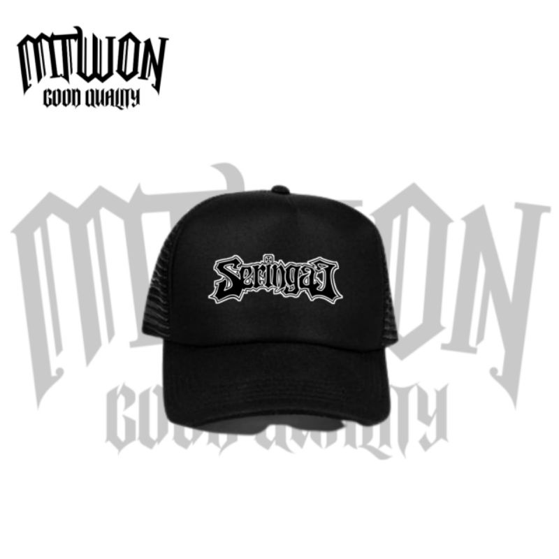 Snapback Topi band SERINGAI metal rock punk logo / Trucker jaring hitam baseball caps pria wanita ma
