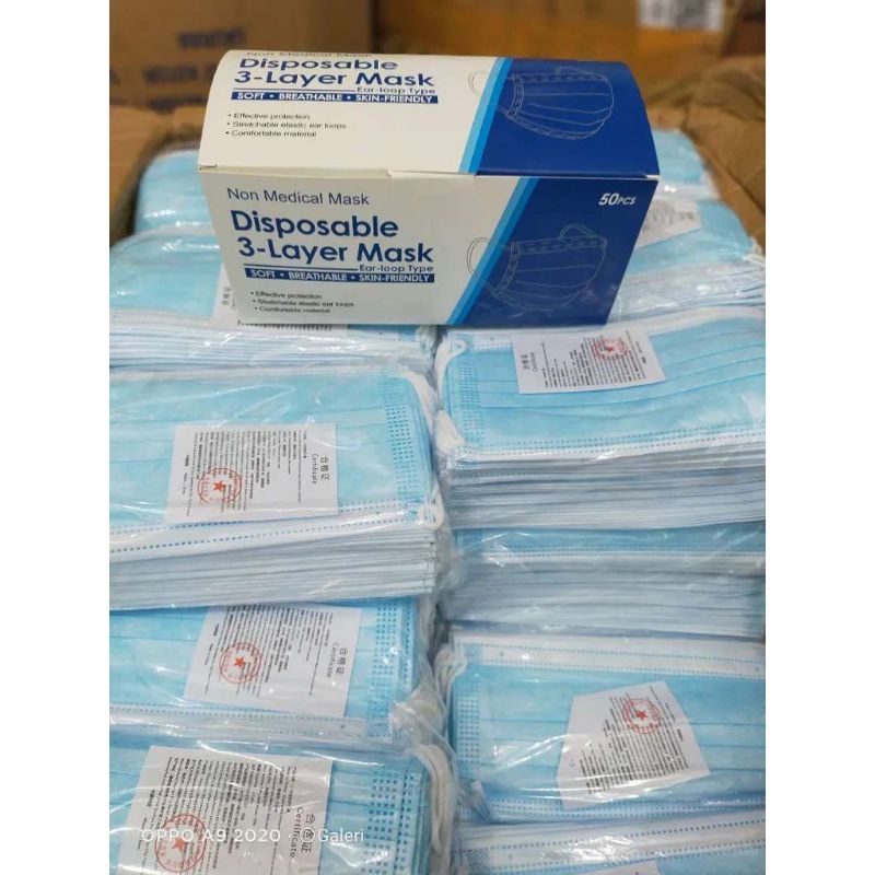 Prabu Acc Masker 3 ply Warna Biru Box