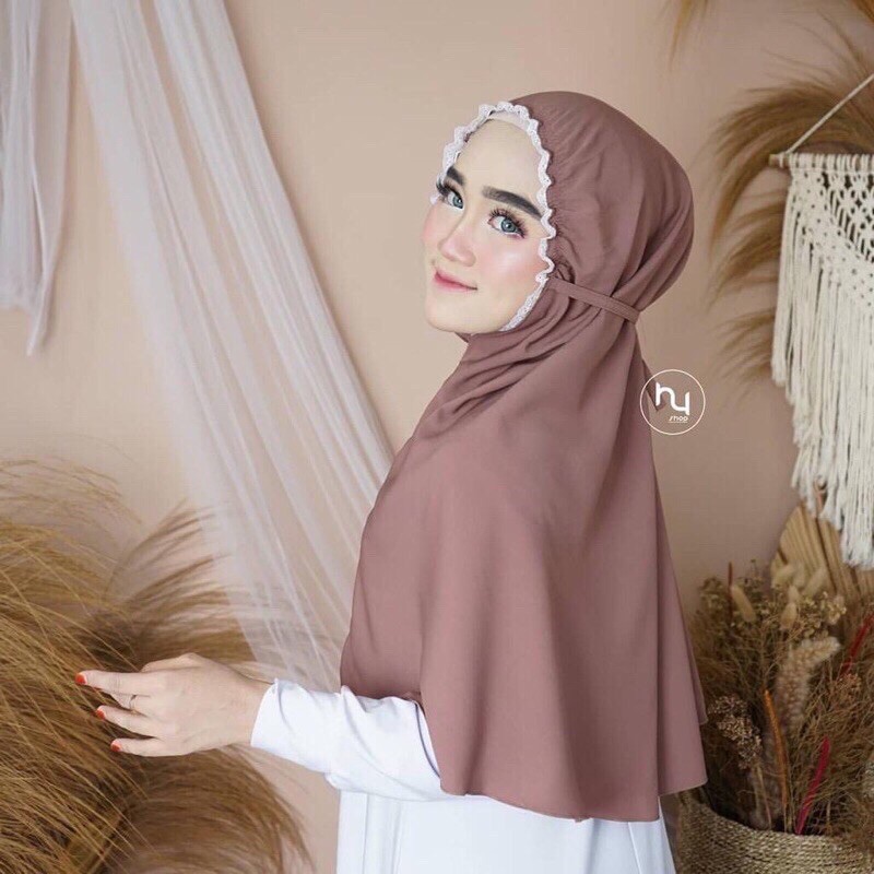 Elya Bergo / Bergo Renda / Jilbab Instan