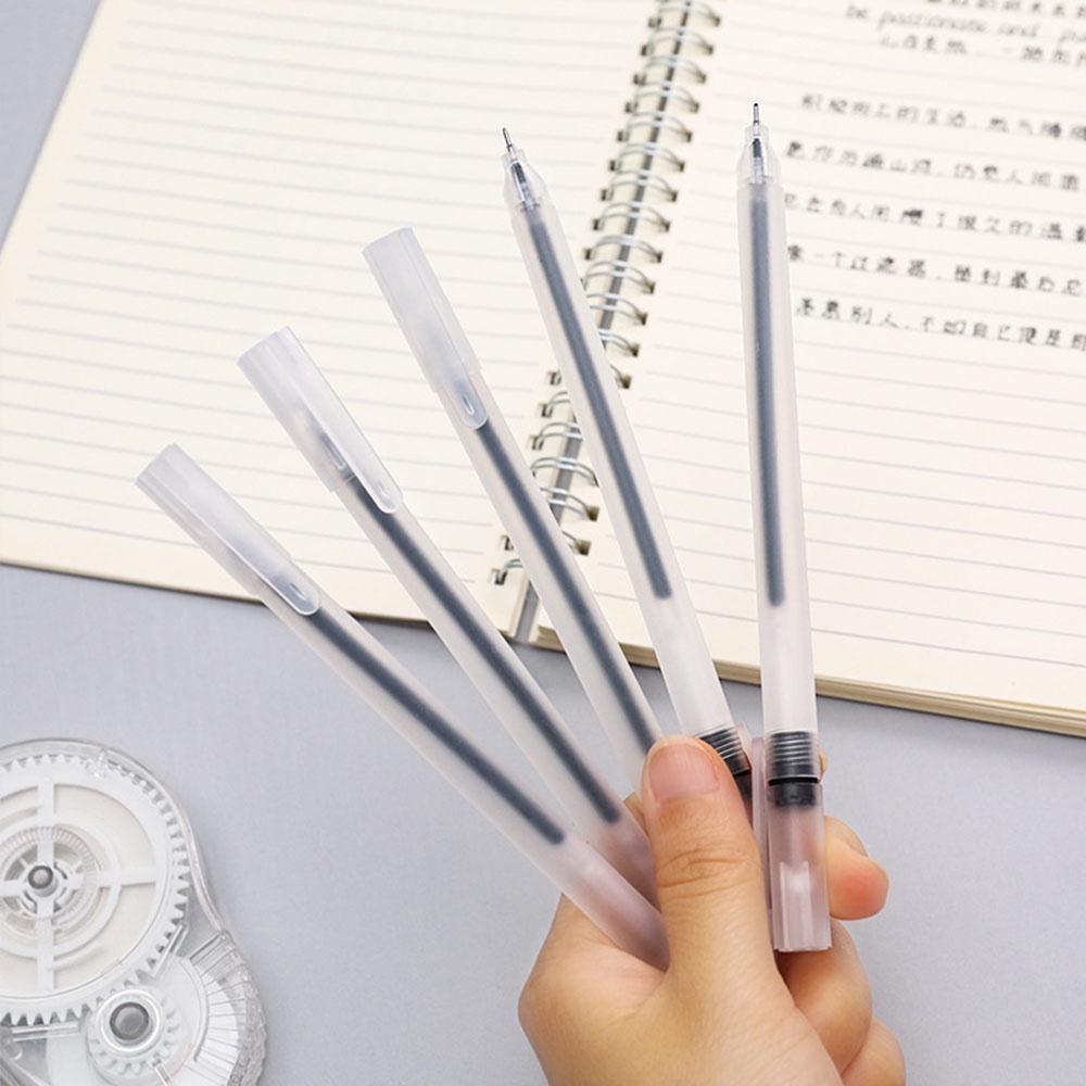 1pc Pulpen Gel Warna Hitam Frosted Untuk Tanda Tangan / Sekolah / Kantor
