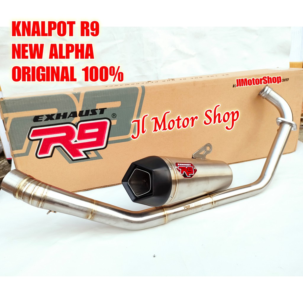 Knalpot R9 GP H2 SS Alpha Series Vixion New CBR150 CB150 R R15 V3 V1 V2 V4 GSX SONIC SATRIA FU SUPRA GTR 150 AEROX NMAX PCX 150 160 ADV JUPITER MX KING VESPA SPRINT Knalpot R9 GP Series H2 Series