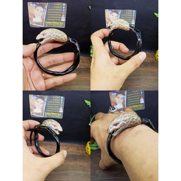 GELANG AKAR BAHAR HITAM BONGGOL UKIR NAGA#MACAN#BURUNG ELANG